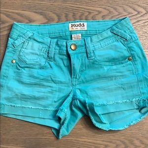 Teal jeans shorts